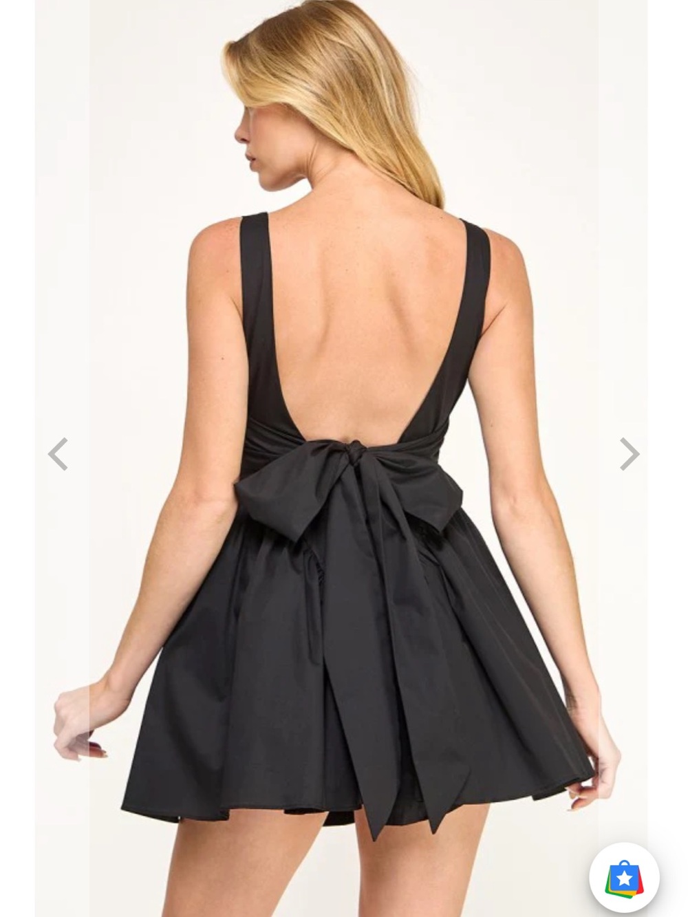 Backless Poplin Mini dress with Bow